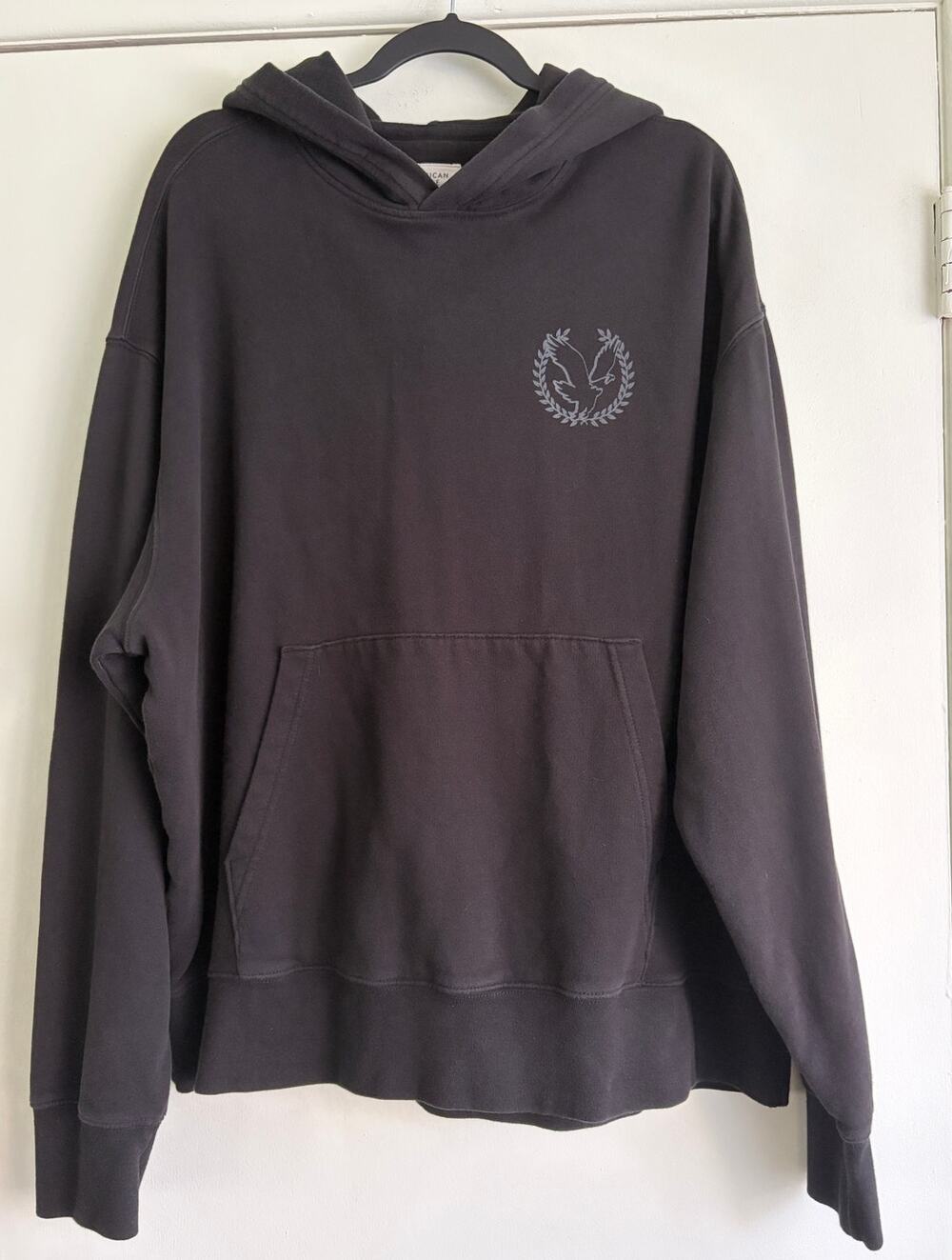 American Eagle Of New York Wreath Logo Relaxed Fit Hoodie Black XL